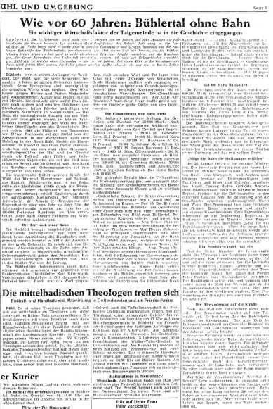 Ende der Bühlertalbahn September 1958